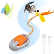 ZZHY Interactive Cat Toy Electric Automatic Toys for Indoor Cats, Rechargeable Irregular Moving Toys, Stimulate Cats' Hunting Instincts, Self Rolling Smart Cat Toy Ball