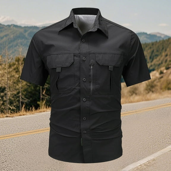ZZHZGZ 4Th of July Men Oversized T Shirt Men's Summer Solid Colour Outdoor Casual Style with Pocket Thin Short Sleeve Shirt 4Th of July Mens Yellow Shirt Xxl
