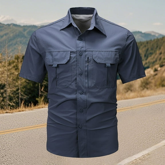 ZZHZGZ 4Th of July Men Oversized T Shirt Men's Summer Solid Colour Outdoor Casual Style with Pocket Thin Short Sleeve Shirt Fourth of July Yellow Shirt for Men Xl