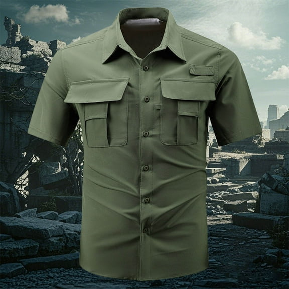 ZZHZGZ 4Th of July Men Yellow Shirt Men's Casual Short Sleeve Shirt Breathable Lightweight Comfortable Button down Shirt for Daily Wear Home Outdoor Hiking Late July Mens Undershirts V Neck Xxxxl