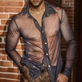 thumbnail image 1 of ZZHZGZ 4Th of July Mens V Neck Undershirts White Men's Summer Black Thin See Through Sexy Shirt Breathable Casual Tops Nightclub Performance Wet Styling Bottom Shirt Black Muscle Line S, 1 of 8