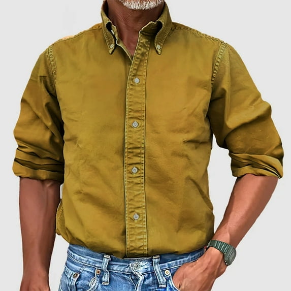 ZZHZGZ 4Th of July Mens Western Shirts Men Fashion Casual Top Shirt Comfortable Solid Color Button Shirt Long Sleeve Tops 4Th of July Black Mens Undershirts M