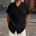 thumbnail image 1 of ZZHZGZ 4Th of July Mens White Dress Shirt Slim fit Men Fashion Casual Top Shirt Comfortable Solid Color Button Shirt Top Short Sleeve Tops 4Th of July Tie Dye Shirts Men M, 1 of 6