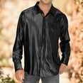 thumbnail image 1 of ZZHZGZ 4Th of July Mens White Linen Shirts Mens Casual Dress Shirt Sequined Button up Shirt Clothing Lapel Bright Face T Shirt Shirt Late July T Shirts for Men Graphic L, 1 of 5