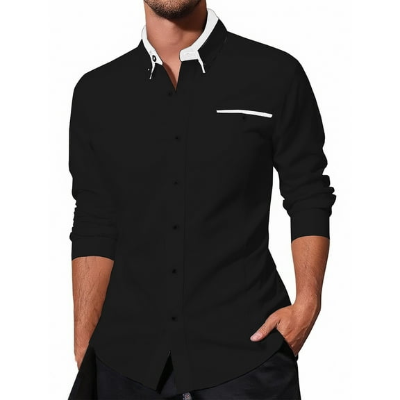 ZZHZGZ 4Th of July White Button up Shirt Men Men's Casual Long Sleeve Shirt with Pocket Stylish Everyday Wear Lightweight and Comfortable Option for Any Occasion Fourth of July 4Xl Mens T-Shirts Xxxl