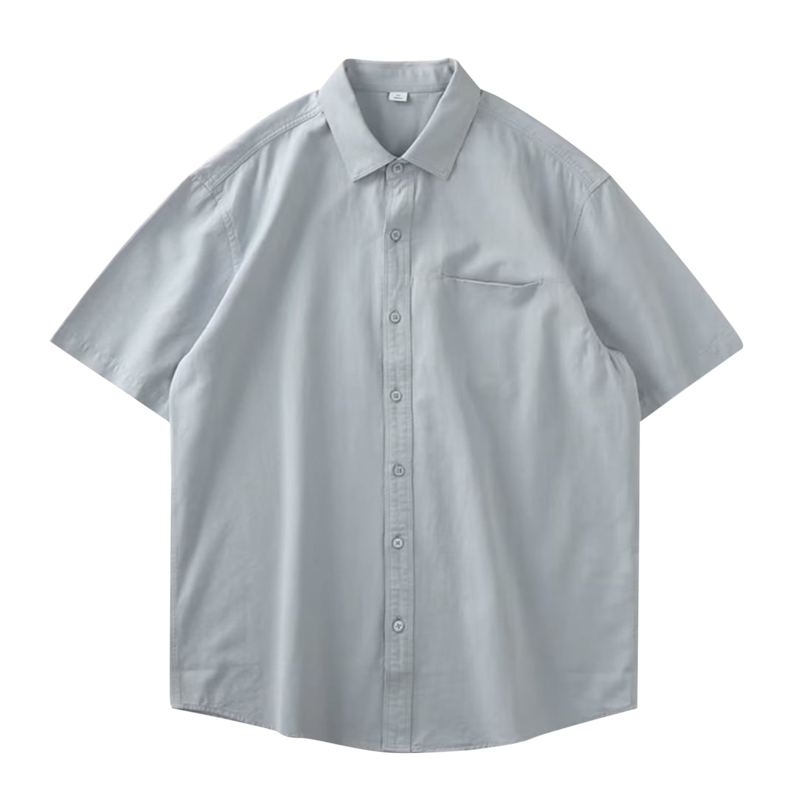 ZZHZGZ 4Th of July Men White Button down Shirt Summer Men's Heavy Solid ...