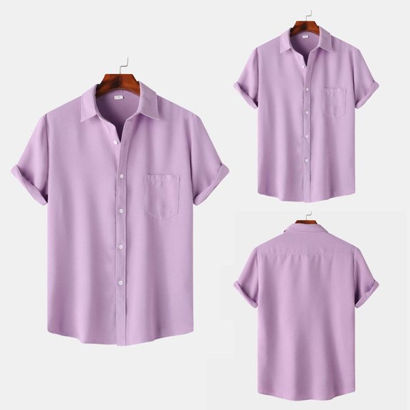 ZZHZGZ 4Th of July Oversized T Shirts for Men Men's Summer Hawaii Solid Shirt Short Sleeve Pocket Turn down Button Shirt 4Th of July V Neck L