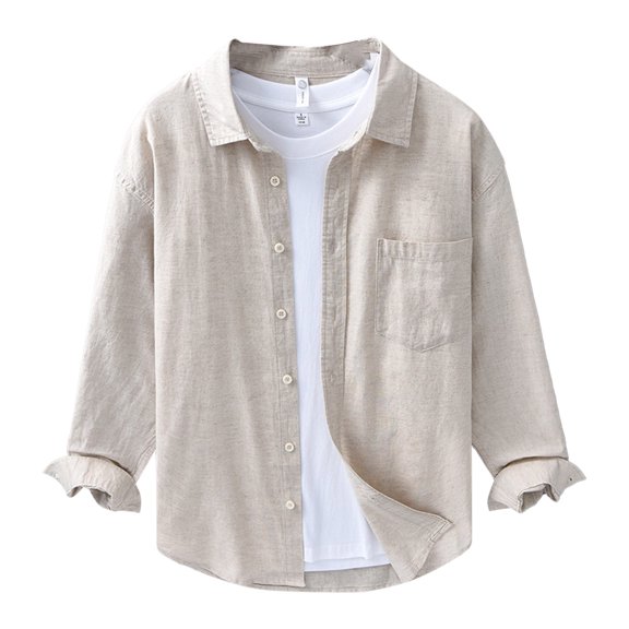 ZZHZGZ 4Th of July Purple Tie Dye Shirt Male Casual Linen Linen Long Sleeved Shirt Late July Mens White Linen Shirt Xxxl