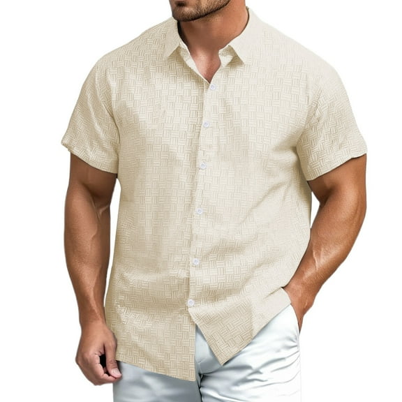 ZZHZGZ 4Th of July White Linen Shirt Summer Man's Refreshing Casual Fashion Short Sleeve Shirt 4Th of July Mens Graphic T Shirts Xxl