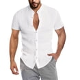 thumbnail image 1 of ZZHZGZ Fourth of July Mens 3Xl Pocket Shirts Big and Tall Men Summer Casual Solid Stand Collar Button Dwon Cardigan Short Sleeves Shirt Fourth of July Oversize Shirt Men Xxxl, 1 of 3
