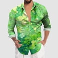 thumbnail image 1 of ZZHZGZ Fourth of July Mens Denim Shirts Long Sleeve Male St. Patricks's Day Long Sleeve Shirt Autumn Casual 3D Printing Hawaii Long Sleeve Shirts Tops Fourth of July Mens Fitted Tshirts Xl, 1 of 4