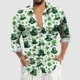 thumbnail image 1 of ZZHZGZ Fourth of July Mens Denim Shirts Long Sleeve Male St. Patricks's Day Long Sleeve Shirt Autumn Casual 3D Printing Hawaii Long Sleeve Shirts Tops Fourth of July Graphic Tees Men Vintage Xl, 1 of 4