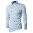 thumbnail image 1 of ZZHZGZ Fourth of July Mens Fitted Tshirts Mens Fashion Casual Embroidered Personality Button Irregular Shirt Fashion Casual Long Sleeve Shirt Fourth of July Big &Tall Graphic Tees S, 1 of 8