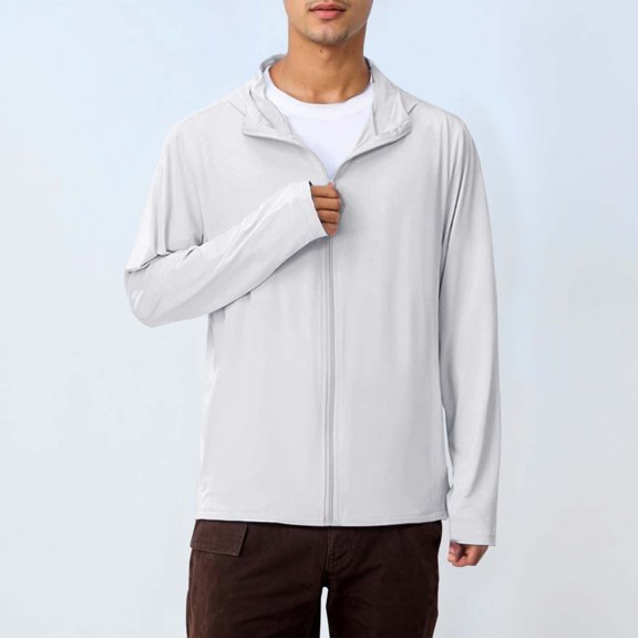 ZZHZGZ Fourth of July Mens V Neck Undershirts Men's Upf 50 Sun Outdoor Lightweight Full Zip Hoodie Jacket Long Sleeve Fishing Hiking Performance Shirt Late July Mens White Beach Shirt Xxxxl