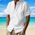 thumbnail image 1 of ZZHZGZ Fourth of July V Neck Men's Casual Short Sleeve Linen Button down Shirt Relaxed fit Breathable Comfortable Stylish Daily Wear Vacation Beach Outing Fourth of July Mens Oversized T Shirt Xxl, 1 of 7