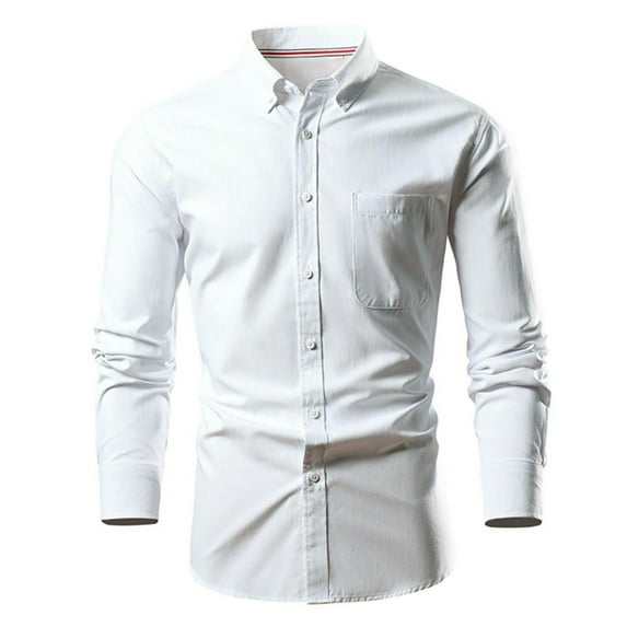 ZZHZGZ Fourth of July Linen Beach Shirts for Men Men's Long Sleeved Shirt Large Size Colored Shirt Fourth of July Mens White Dress Shirt Xxxl