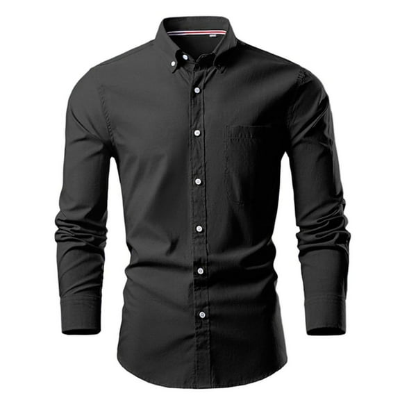 ZZHZGZ Fourth of July Linen Beach Shirts for Men Men's Long Sleeved Shirt Large Size Colored Shirt Late July T Shirts for Men Graphic L