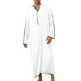 thumbnail image 1 of ZZHZGZ Fourth of July Linen Clothes for Men Mens Arabia Casual Long Sleeve Pocket Loose Robe Shirt Robe 4Th of July Slim fit T Shirts for Men S, 1 of 4