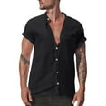 thumbnail image 1 of ZZHZGZ Fourth of July Mens Beach Clothes Mens Collar Short Sleeve Button down Shirts Linen Lightweight Shirt 4Th of July Camisas Para Hombres Xl, 1 of 3