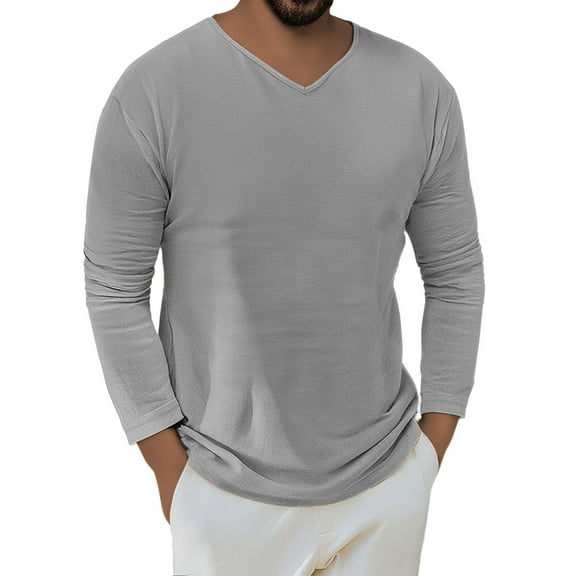 ZZHZGZ Fourth of July Mens Dress Shirts Big and Tall Men's Plus Size Solid Color Linen Shirt for Casual Wear Fourth of July Purple Dress Shirt Men M