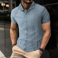 thumbnail image 1 of ZZHZGZ Fourth of July Mens Pocket Tee Shirts Mens Striped Shirt Boys Casual Slim Top Fashion Short Sleeve Shirt 4Th of July Red Button up Shirt Men M, 1 of 7