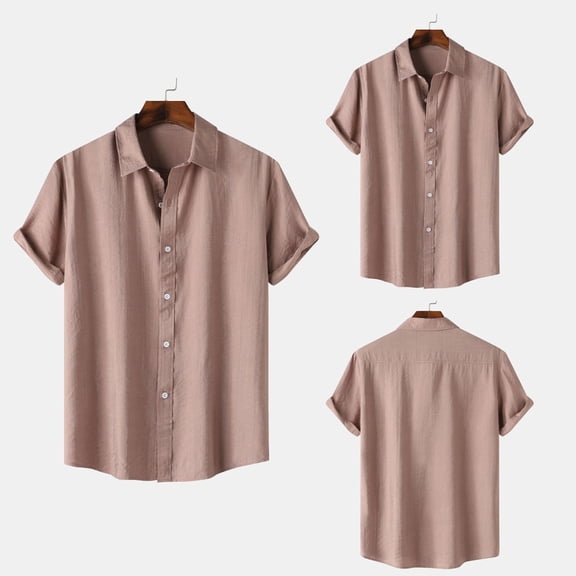 ZZHZGZ Fourth of July Mens Tie Dye T Shirts Fashion Summer Men's Shirt Short Sleeve Solid Color Style Lapel Shirt Late July Dress Shirts for Men Xl