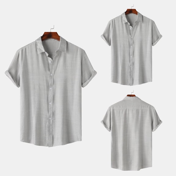 ZZHZGZ Fourth of July Mens Tie Dye T Shirts Fashion Summer Men's Shirt Short Sleeve Solid Color Style Lapel Shirt Late July Shirts for Men M