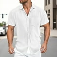 thumbnail image 1 of ZZHZGZ Fourth of July White V Neck T Shirts Mens Men's Solid Color Loose Comfortable Striped Short Sleeved Shirt 4Th of July Mens Shirt S, 1 of 4