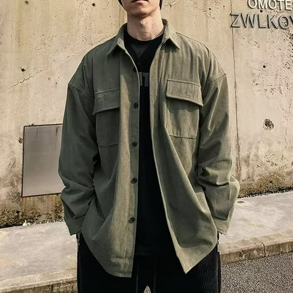 ZZHZGZ Late July Black Dress Shirt Mens Jacket Shirts Long Sleeve Button down Shacket Jacket with Pockets Late July Mens Summer Fashion Xxl