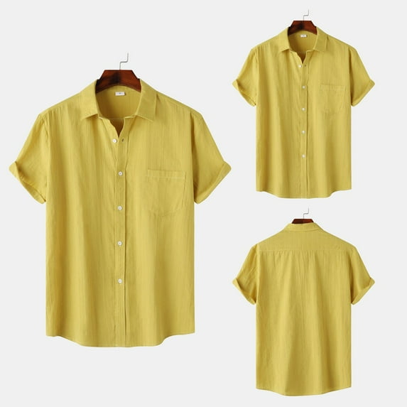 ZZHZGZ Late July Black T Shirts for Men Pack Male Solid Color Jacquard Striped Shirt Pure Short Sleeve Lapel Button down Shirt Late July Denim Long Sleeve Shirt Men M