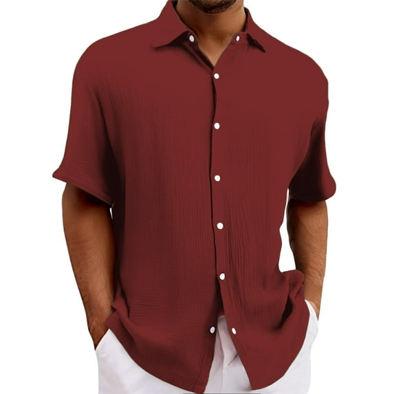 ZZHZGZ Late July Camisas Para Hombres Men's Casual Shirts Breathable Summer Shirts for Daily Wear Loose fit Pure Color for T Shirt Layering 4Th of July Mens White Dress Shirt Long Sleeve Xxxl