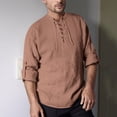 thumbnail image 1 of ZZHZGZ Late July Jeans Shirt for Men Mens Collar Long Sleeve Solid Color Casual Fashion Vintage Standing Collar Shirt Late July Mens Black Undershirts Xxl, 1 of 6