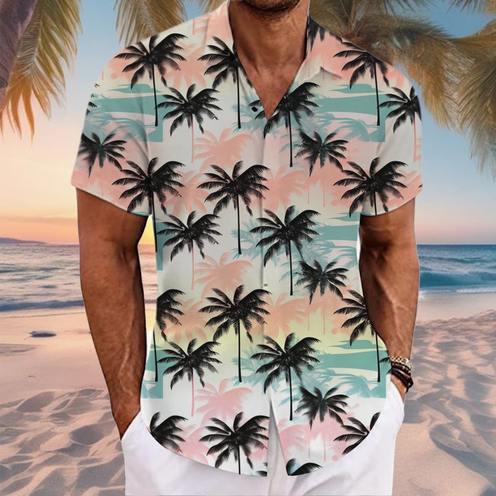 ZZHZGZ Late July Long Sleeve Linen Shirt Men 3D Printed Men's Shirt ...