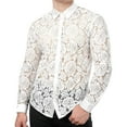 thumbnail image 1 of ZZHZGZ Late July Men Denim Shirt Male Lace Shirt Shirt Punk Top Inner Cloth Late July Mens Clothes L, 1 of 6