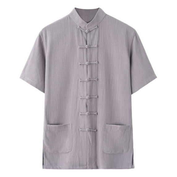 ZZHZGZ Late July Mens Beach Clothes Men's and Women's Loose Imitation Linen Short Sleeved Shirt Classical Style Short Sleeved Shirt Fourth of July V Neck Undershirts for Men Xxxxl