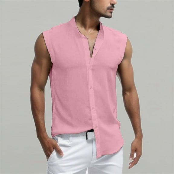 ZZHZGZ Late July Mens Big Tall T Shirts Men Casual Slim fit Summer Sleeveless Solid Color Shirts Lightweight Plain Shirts 4Th of July V Neck T Shirts L