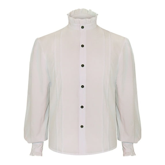 ZZHZGZ Late July Mens Dress Clothes Male Gothic Vintage Court Shirt Stand Collar Hem Lace Collar Long Sleeve Puff Sleeve Shirt Fourth of July Tie Dye Mens Shirt Xxl