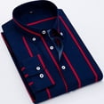 thumbnail image 1 of ZZHZGZ Late July Mens White Dress Shirt Long Sleeve Mens Casual Non Ironing Coat Stripe Lattice Shirt Long Sleeve 4Th of July T Shirts for Men Graphic L, 1 of 3