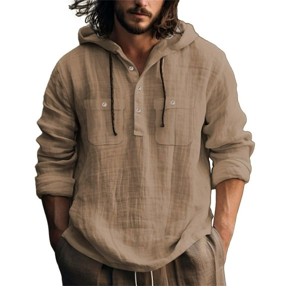 ZZHZGZ Late July Oversize Shirt Men Mens Solid Color Casual Button Hooded Shirt Top Hooded Shirt Fourth of July Yellow T Shirt Men S