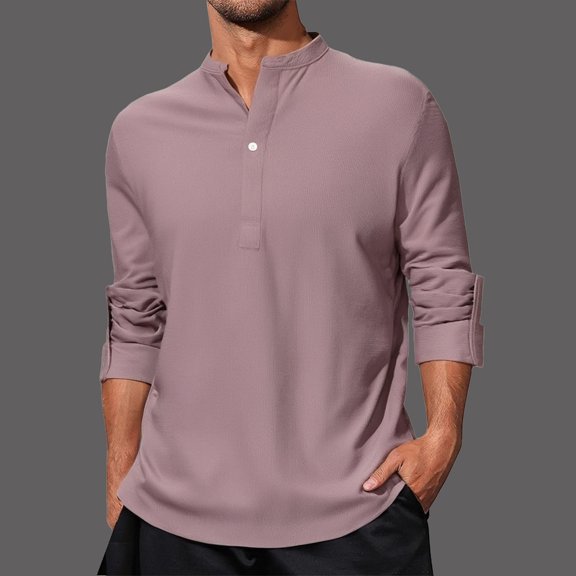 ZZHZGZ Late July Oversized Tee Shirt Men Men's Casual Long Sleeve Stand Collar Button up Pineapple Plaid Shirt Comfortable and Stylish Nylon Blend Top for Everyday Wear Xxxl