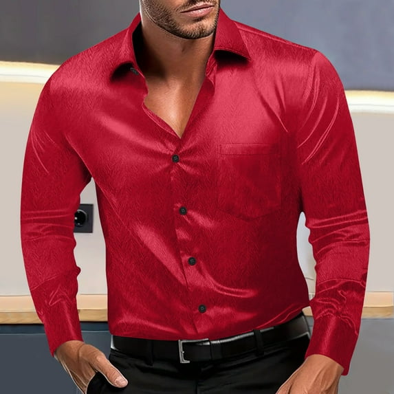 ZZHZGZ Late July Red Button down Shirt Men's Long Sleeve Lapel Shirt Casual Solid Holiday Cardigan Shirts Tops 4Th of July Mens Tie Dye T Shirts Xl