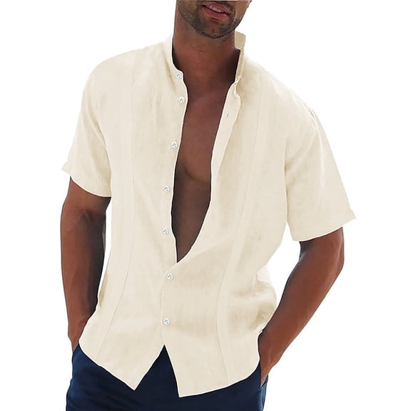 ZZHZGZ Late July Red Dress Shirt for Men Men's Summer Hawaii Solid Shirt Short Sleeve Pocket Turn down Button Shirt Late July Mens V Neck Undershirts Xl