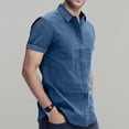 thumbnail image 1 of ZZHZGZ Late July T Shirts for Men Graphic Men Short Sleeve Dress Shirt Regular fit Stretch Business Casual Button down Shirt 4Th of July Black Dress Shirt Xxl, 1 of 4