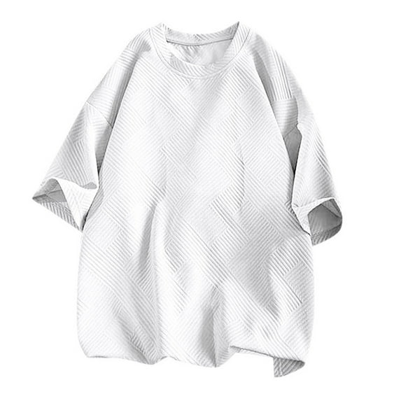 ZZHZGZ Mens 4Th of July Shirt Men T Shirts 2025 Summer New Solid Color Collar Short Sleeved Men's Casual Korean Version Loose Five Point Short Sleeved T Shirt Xxl