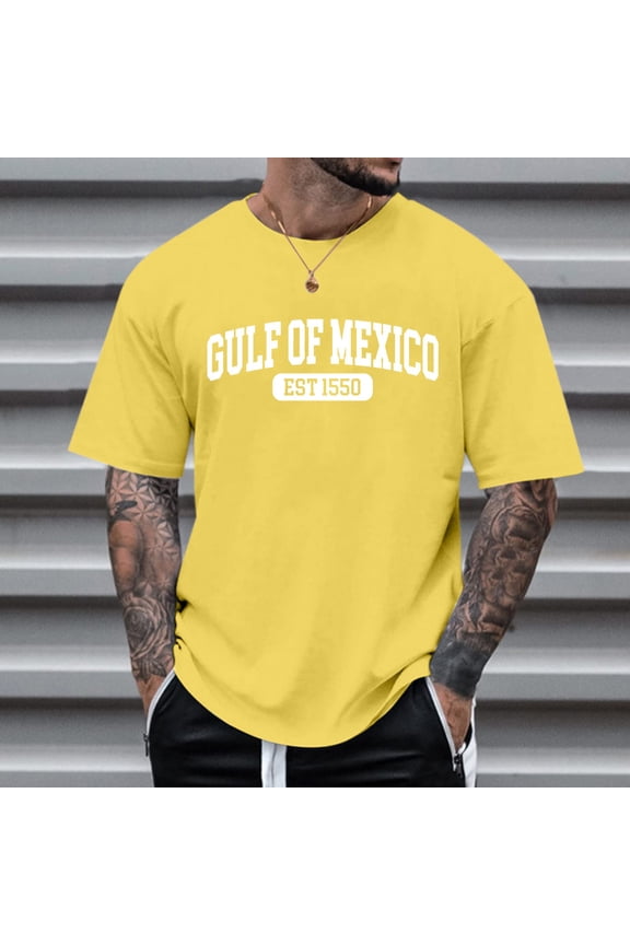 Mens 4Th of July Shirt Men T Shirts Graphic European Minimalist Letter Printed Trendy Men Casual Loose Comfortable Trend Foreign Trade Sports Business Round Neck Short Sleeved T Shirt Xs