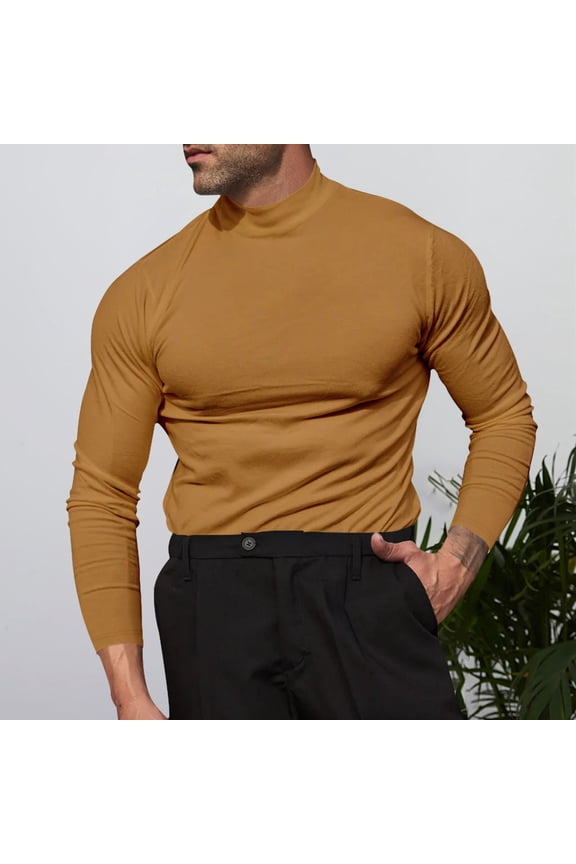 Mens 4Th of July Shirt Men T Shirts Men's Autumn and Winter German Velvet Solid Color Long Sleeve T Shirt Base Close Fitting Half Neck Men Xxxl