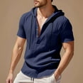 thumbnail image 1 of ZZHZGZ Mens 4Th of July Shirt Men T Shirts Pack Men's Casual Loose Fit Hooded T Shirt with Button Detail Comfortable Stretchable Tee for Spring Summer Everyday Wear M, 1 of 8
