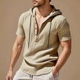 thumbnail image 1 of ZZHZGZ Mens 4Th of July Shirt Men T Shirts Pack Men's Casual Loose Fit Hooded T Shirt with Button Detail Comfortable Stretchable Tee for Spring Summer Everyday Wear Xl, 1 of 8