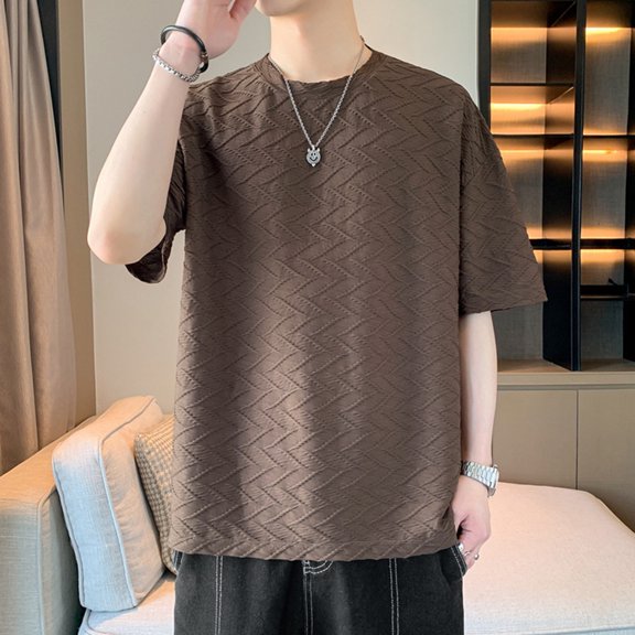 ZZHZGZ Mens 4Th of July Shirt Men T Shirts Plain Men‘S ’Male Summer Pure Oversized Shirt Solid Color Large Size Short Sleeve Round Shoulder Sleeve Top L