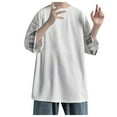 thumbnail image 1 of ZZHZGZ Mens 4Th of July Shirt Men T Shirts Plain Men's Three Quarter Sleeve Solid Color T Shirt Large Size Large Half Sleeve Summer Loose Crew Neck Light Top and Handsome Trendy Short Sleeve Xxxxl, 1 of 8